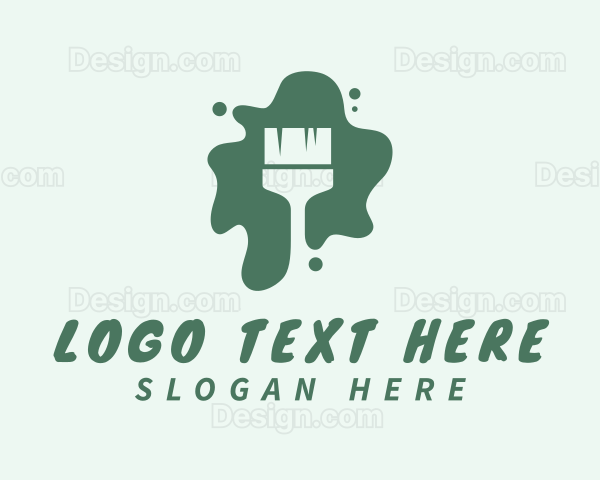 Green Paint Brush Logo