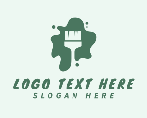 Green Paint Brush logo