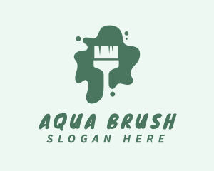 Green Paint Brush logo design