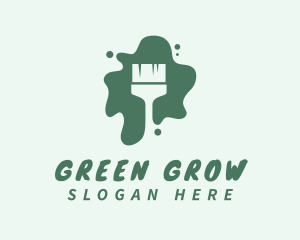 Green Paint Brush logo design