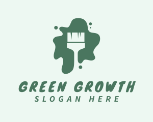 Green Paint Brush logo design