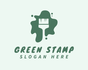 Green Paint Brush logo design