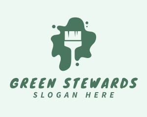 Green Paint Brush logo design