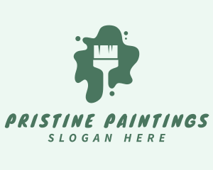 Green Paint Brush logo design