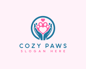 Paw Hand Heart logo design