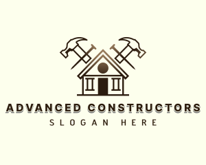 Hammer Nail Contractor logo design