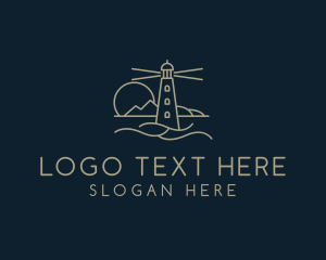 Brown Lighthouse Sunset  logo