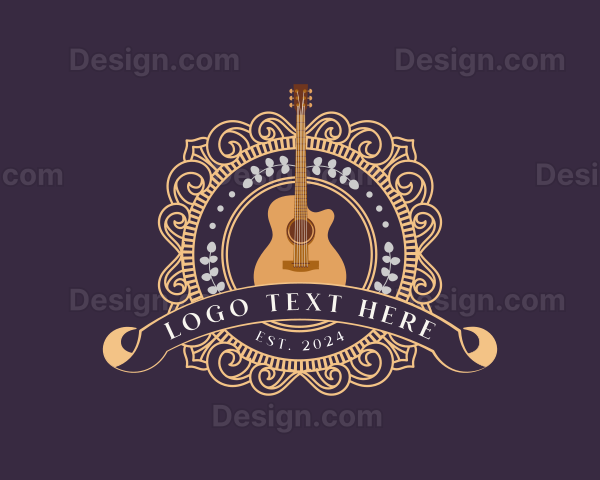 Acoustic Guitar Instrument Logo