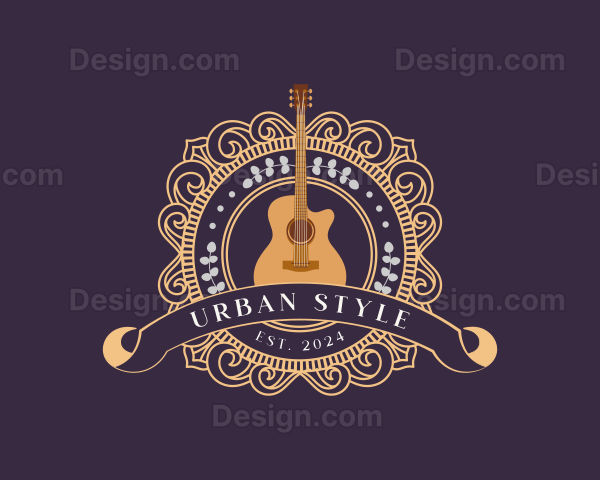 Acoustic Guitar Instrument Logo