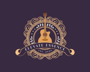 Acoustic Guitar Instrument Logo