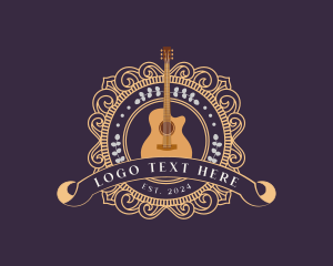 Country Music Guitar Instrument Logo