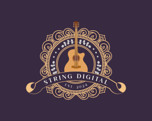 Country Music Guitar Instrument logo design