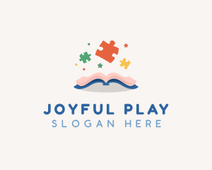 Puzzle Book Play logo design