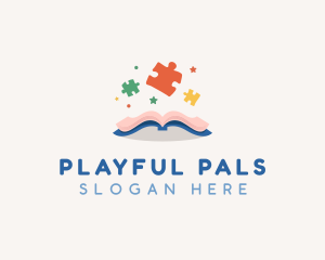 Puzzle Book Play logo design