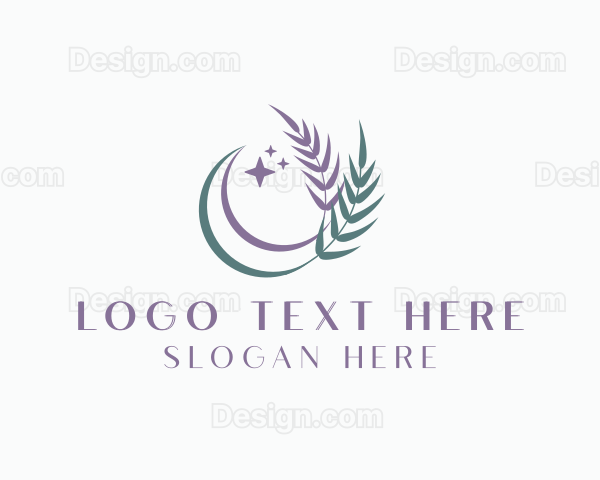 Organic Moon Leaf Logo