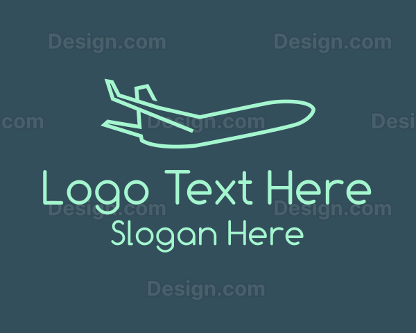 Minimalist Teal Airplane Logo