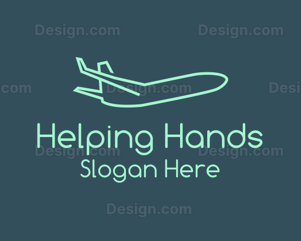 Minimalist Teal Airplane Logo