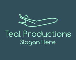 Minimalist Teal Airplane logo