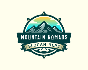 Outdoor Mountain Compass logo design