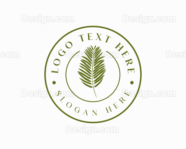 Organic Palm Leaf Logo