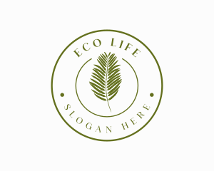 Organic Palm Leaf logo design