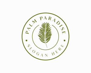 Organic Palm Leaf logo design