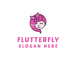 Kid Girl Butterfly logo