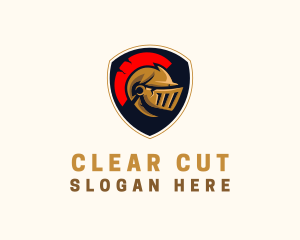 Gaming Spartan Helmet Armor logo design