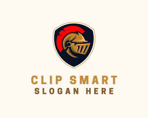 Gaming Spartan Helmet Armor logo design