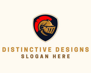 Gaming Spartan Helmet Armor logo design