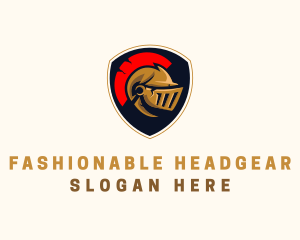 Gaming Spartan Helmet Armor logo design