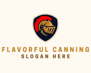 Gaming Spartan Helmet Armor logo design