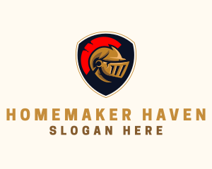 Gaming Spartan Helmet Armor logo design