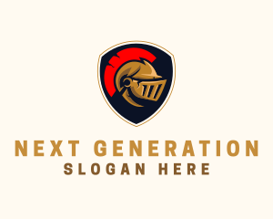 Gaming Spartan Helmet Armor logo design