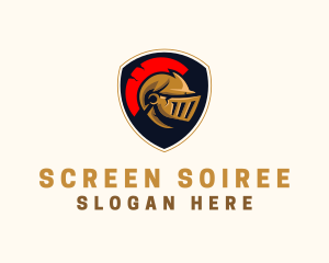 Gaming Spartan Helmet Armor logo design