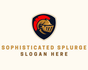 Gaming Spartan Helmet Armor logo design