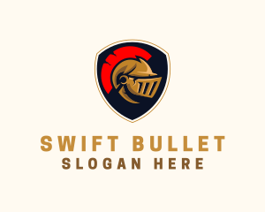 Gaming Spartan Helmet Armor logo design