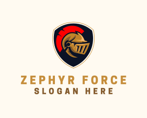 Gaming Spartan Helmet Armor logo design