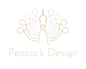 Golden Minimalist Peacock logo