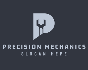 Mechanic Wrench Letter P logo design