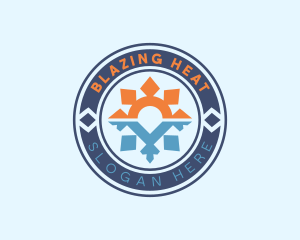 Heating Cooling Ventilation logo design