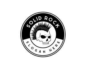 Rockstar Skull Punk logo design