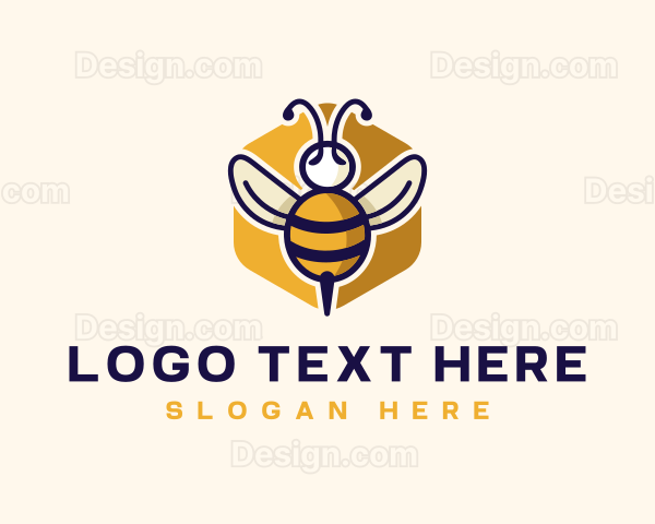 Beehive Flying Bee Logo