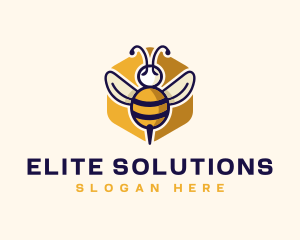 Beehive Flying Bee Logo