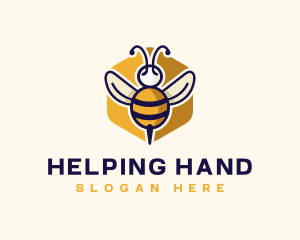 Beehive Flying Bee Logo