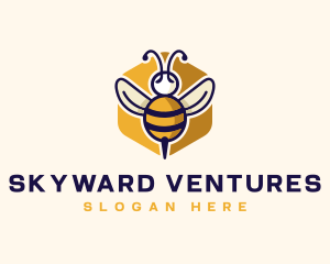 Beehive Flying Bee logo design