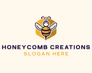 Bee Honeycomb Apiary logo design