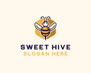 Bee Honeycomb Apiary logo design