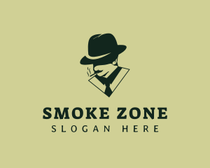 Smoking Gentleman Hat logo design