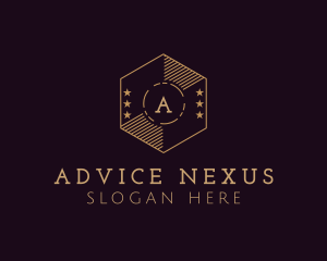 Hexagon Shield Academy logo design